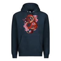 Navy red dragon and sakura cherry blossoms Premium Hoodie - RanaPortraitStore