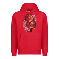 Red red dragon and sakura cherry blossoms Premium Hoodie - RanaPortraitStore