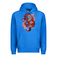 True Royal red dragon and sakura cherry blossoms Premium Hoodie - RanaPortraitStore
