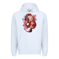 White red dragon and sakura cherry blossoms Premium Hoodie - RanaPortraitStore