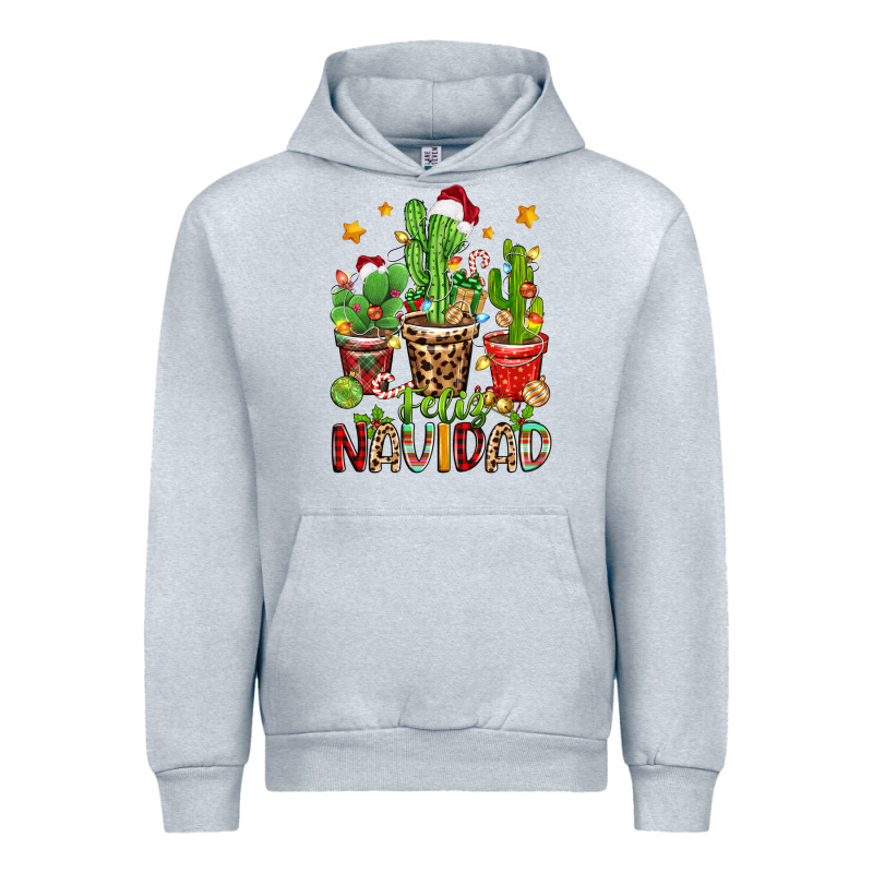 Christmas Cactus Feliz Navidad Urban Hoodie by Zillion Design Studio | Teevron