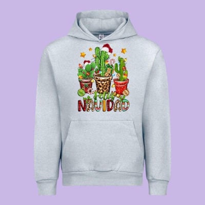 Christmas Cactus Feliz Navidad Urban Hoodie Designed By Zillion Design Studio