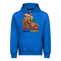 Cobalt Cow and Calves Christmas with My Family Urban Hoodie - RanaPortraitStore