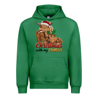 Emerald Cow and Calves Christmas with My Family Urban Hoodie - RanaPortraitStore