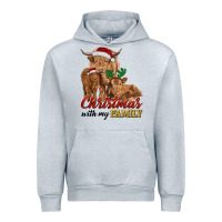 Heather Grey Cow and Calves Christmas with My Family Urban Hoodie - RanaPortraitStore