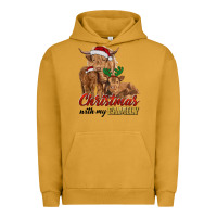 Pigment Peanut Butter Cow and Calves Christmas with My Family Urban Hoodie - RanaPortraitStore