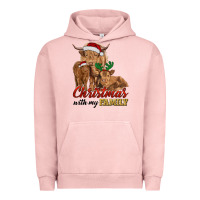Pigment Salmon Cow and Calves Christmas with My Family Urban Hoodie - RanaPortraitStore