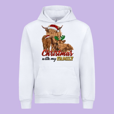 Urban Hoodie Cow and Calves Christmas with My Family