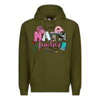 Army Green math teacher Premium Hoodie - AdoDesignShop
