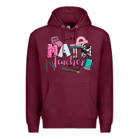 Burgundy math teacher Premium Hoodie - AdoDesignShop