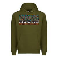 Army Green Rusty Sunflowers with Cowhide and Turquoise Premium Hoodie - RanaPortraitStore