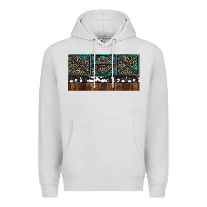 Rusty Sunflowers With Cowhide And Turquoise Premium Hoodie by RanaPortraitStore | Teevron