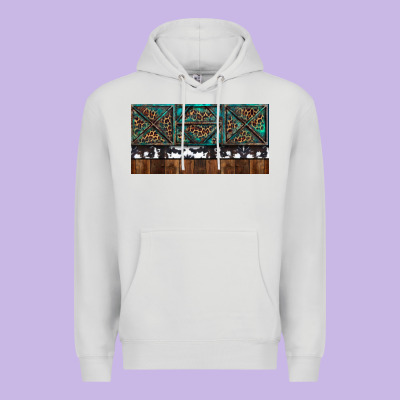 Rusty Sunflowers With Cowhide And Turquoise Premium Hoodie Designed By Ranaportraitstore