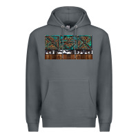 Rock Rusty Sunflowers with Cowhide and Turquoise Premium Hoodie - RanaPortraitStore