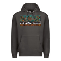 Smoke Rusty Sunflowers with Cowhide and Turquoise Premium Hoodie - RanaPortraitStore
