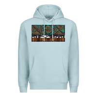 Blue Mist Rusty Sunflowers with Cowhide and Turquoise Premium Hoodie - RanaPortraitStore