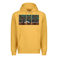 Mustard Rusty Sunflowers with Cowhide and Turquoise Premium Hoodie - RanaPortraitStore