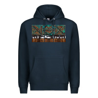 Navy Rusty Sunflowers with Cowhide and Turquoise Premium Hoodie - RanaPortraitStore