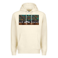 Sandshell Rusty Sunflowers with Cowhide and Turquoise Premium Hoodie - RanaPortraitStore