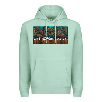 Seafoam Rusty Sunflowers with Cowhide and Turquoise Premium Hoodie - RanaPortraitStore