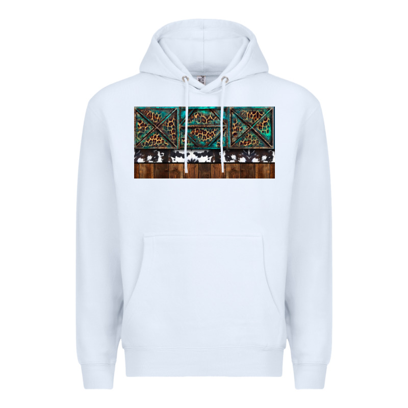 Rusty Sunflowers With Cowhide And Turquoise Premium Hoodie by RanaPortraitStore | Teevron