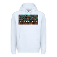 White Rusty Sunflowers with Cowhide and Turquoise Premium Hoodie - RanaPortraitStore