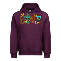 Mauve Wine love with cross Urban Hoodie - texasbilliewilder