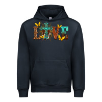 Navy love with cross Urban Hoodie - texasbilliewilder