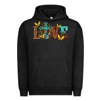 Pigment Black love with cross Urban Hoodie - texasbilliewilder