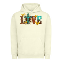 Pigment Pistachio love with cross Urban Hoodie - texasbilliewilder