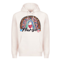 Pale Pink nurse rainbow Premium Hoodie - Zillion Design Studio