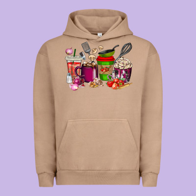 Urban Hoodie lunch lady coffee cups