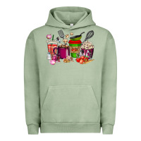 Pigment Oil Green lunch lady coffee cups Urban Hoodie - texasbilliewilder