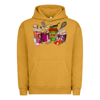 Pigment Peanut Butter lunch lady coffee cups Urban Hoodie - texasbilliewilder