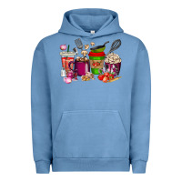 Pigment Pebble Blue lunch lady coffee cups Urban Hoodie - texasbilliewilder