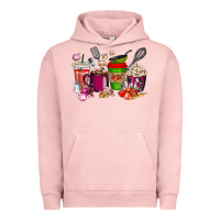 Pigment Salmon lunch lady coffee cups Urban Hoodie - texasbilliewilder