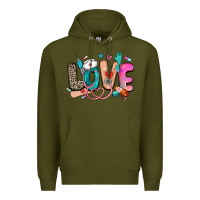 Army Green love nurse Premium Hoodie - Zillion Design Studio