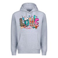 Heather Grey love nurse Premium Hoodie - Zillion Design Studio