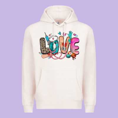 Love Nurse Premium Hoodie Designed By Zillion Design Studio