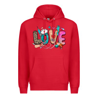 Red love nurse Premium Hoodie - Zillion Design Studio