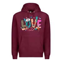 Burgundy love nurse Premium Hoodie - Zillion Design Studio
