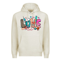 Oatmeal Heather love nurse Premium Hoodie - Zillion Design Studio