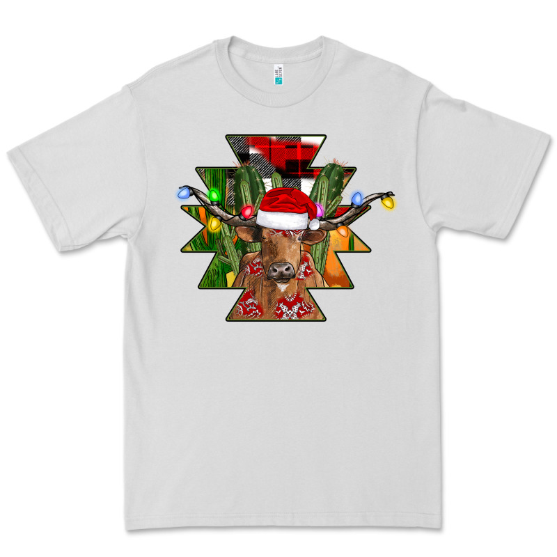 Longhorn Aztec Christmas Premium Tee by CowhideDigitalArt | Teevron