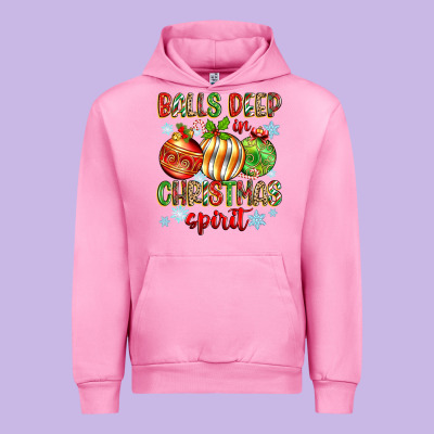 Balls Deep In Christmas Spirit Urban Hoodie Designed By Zillion Design Studio