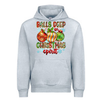 Heather Grey balls deep in christmas spirit Urban Hoodie - Zillion Design Studio