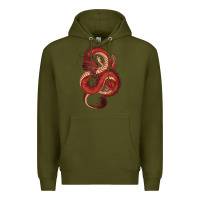 Army Green red dragon Premium Hoodie - RanaPortraitStore