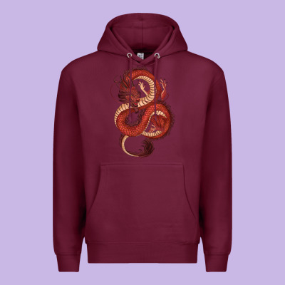 Red Dragon Premium Hoodie Designed By Ranaportraitstore