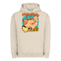 Pigment French Oak mama hen with sunflowers Urban Hoodie - texasbilliewilder