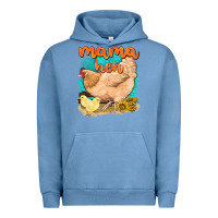 Pigment Pebble Blue mama hen with sunflowers Urban Hoodie - texasbilliewilder