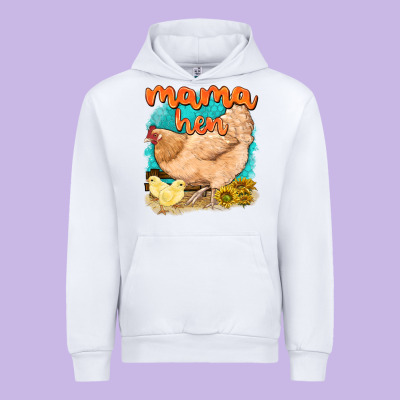 Urban Hoodie mama hen with sunflowers
